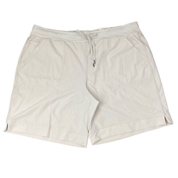 NWT Men’s Bermuda Short XXL Mid Rise Easy Fit Beige Moonbeam Elastic Tie Waist - Picture 1 of 4